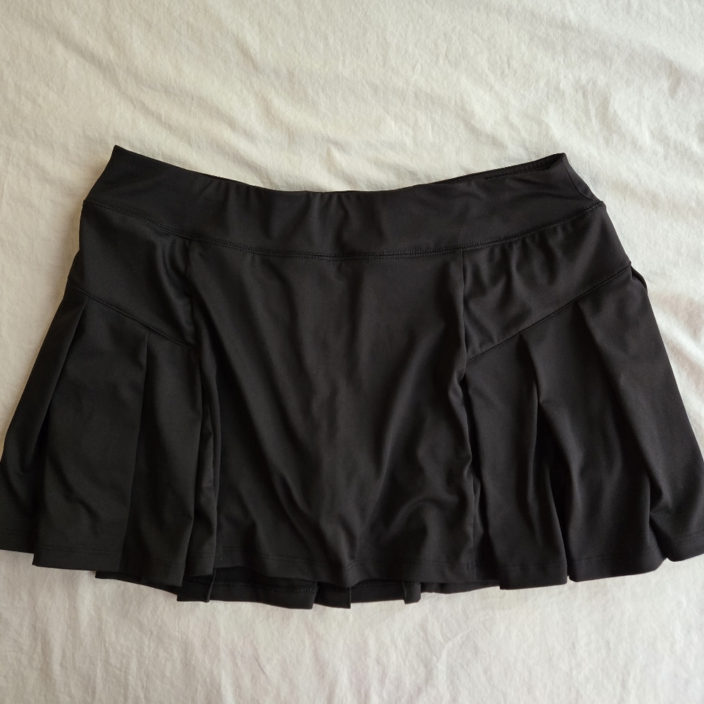TekGear DryTek Black Pleated Tennis Workout Skort sz XL - Picture 2 of 10
